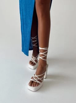 Princess Polly Amato Platform Heels White