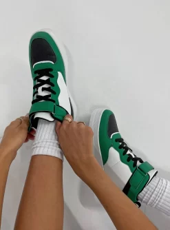 Princess Polly Rylee Sneakers Green / White