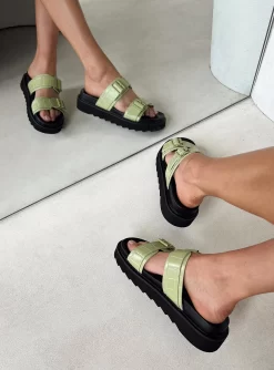 Princess Polly Ma Belle Sandals Matcha Croc