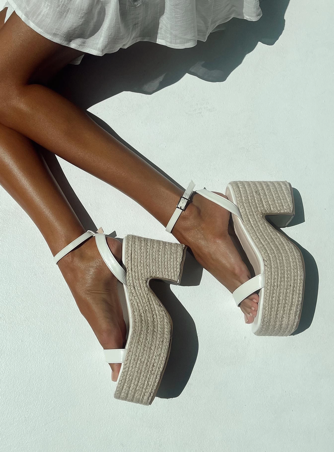 Princess Polly Gianni Espadrille Platform Heels White 1 Princess Polly Gianni Espadrille Platform Heels White