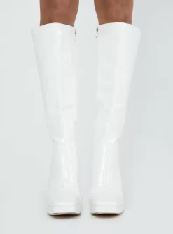 Princess Polly Montgomery Boot White Croc -Fashion shoes 1 2ba36e87 411d 49fe aa08 1e3933ee67e7