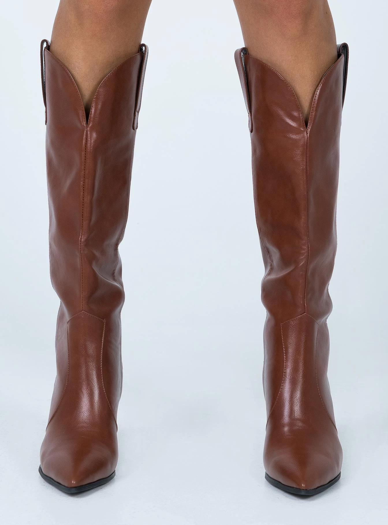 Princess Polly Flora Tan Western Boots 2 Princess Polly Flora Tan Western Boots - Image 2