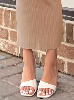 Princess Polly Ember Heels Bone Croc