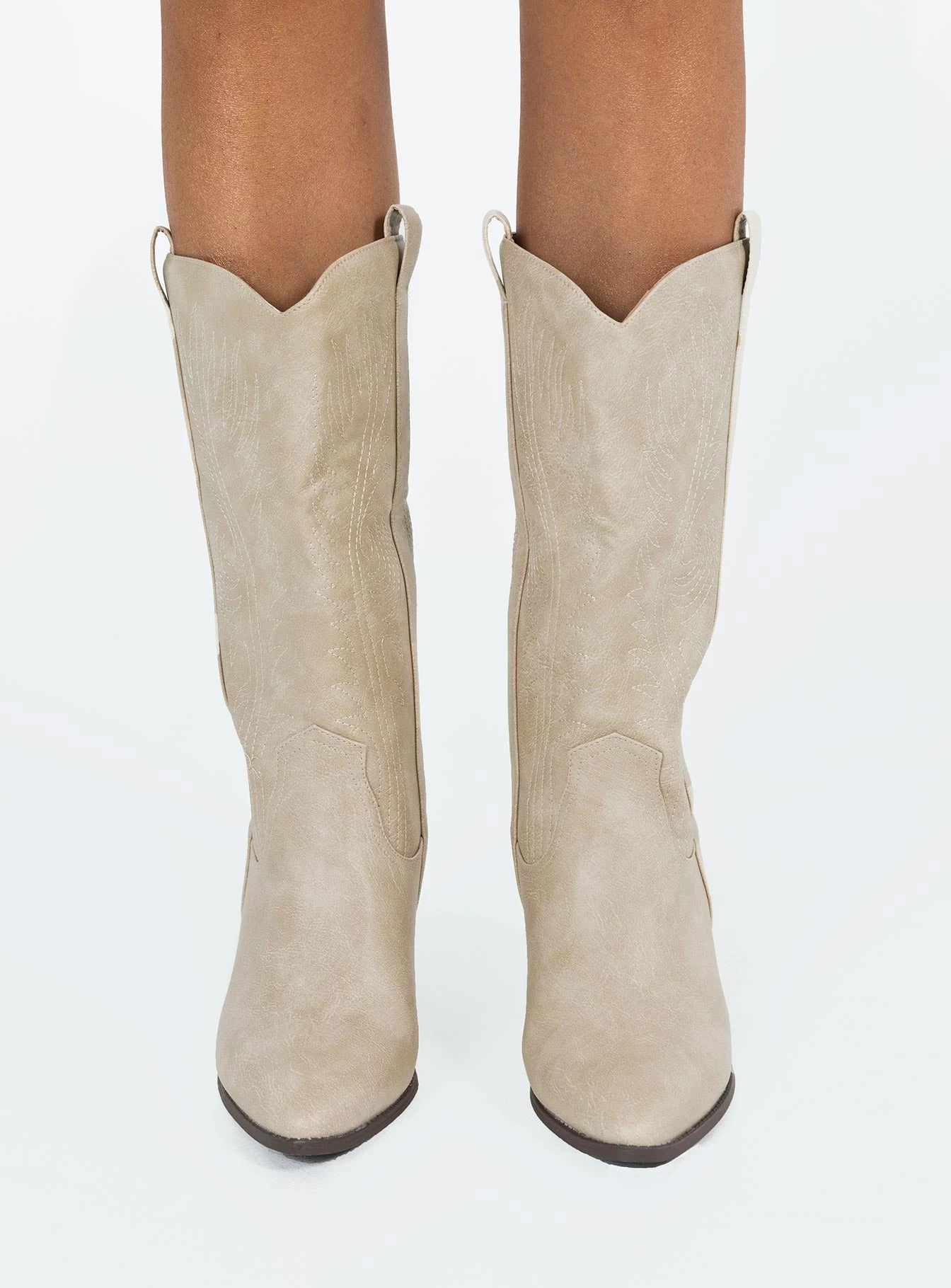 Princess Polly Zane Western Boot Stone 2 Princess Polly Zane Western Boot Stone - Image 2