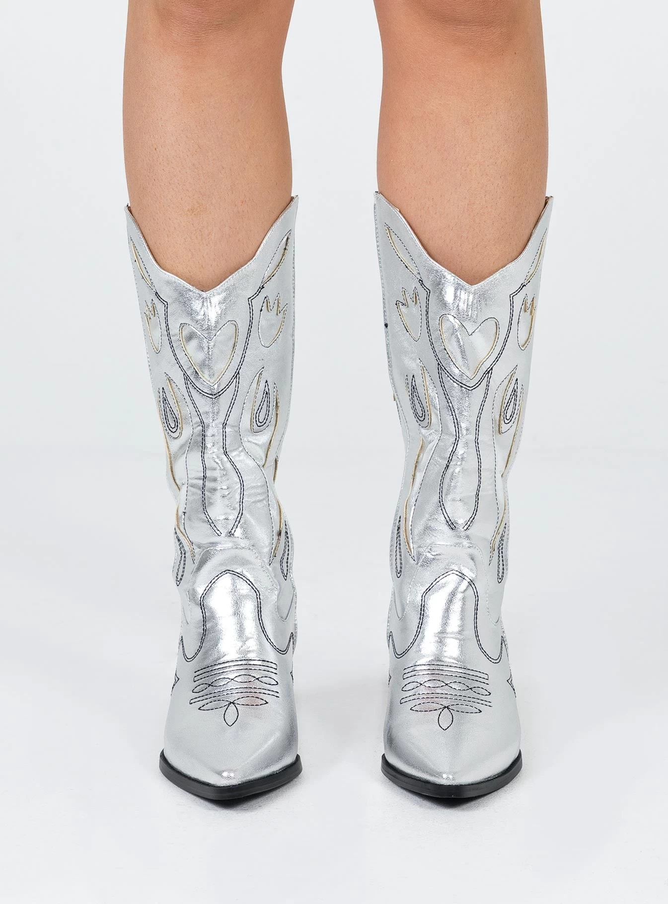 Princess Polly Rosewood Boots Silver 2 Princess Polly Rosewood Boots Silver - Image 2