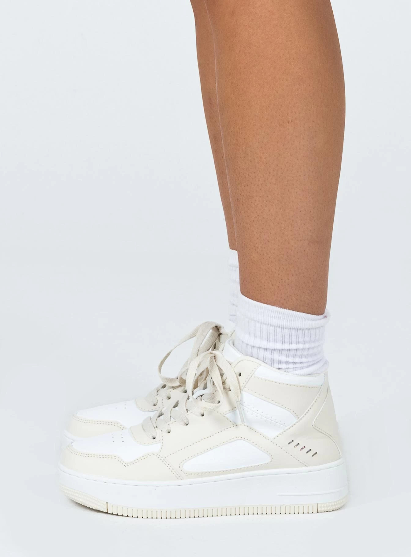 Princess Polly Rylee Sneakers Beige / White 2 Princess Polly Rylee Sneakers Beige / White - Image 2