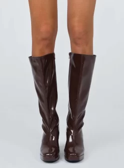 Princess Polly Marianne Boots Brown -Fashion shoes 2O0A9720