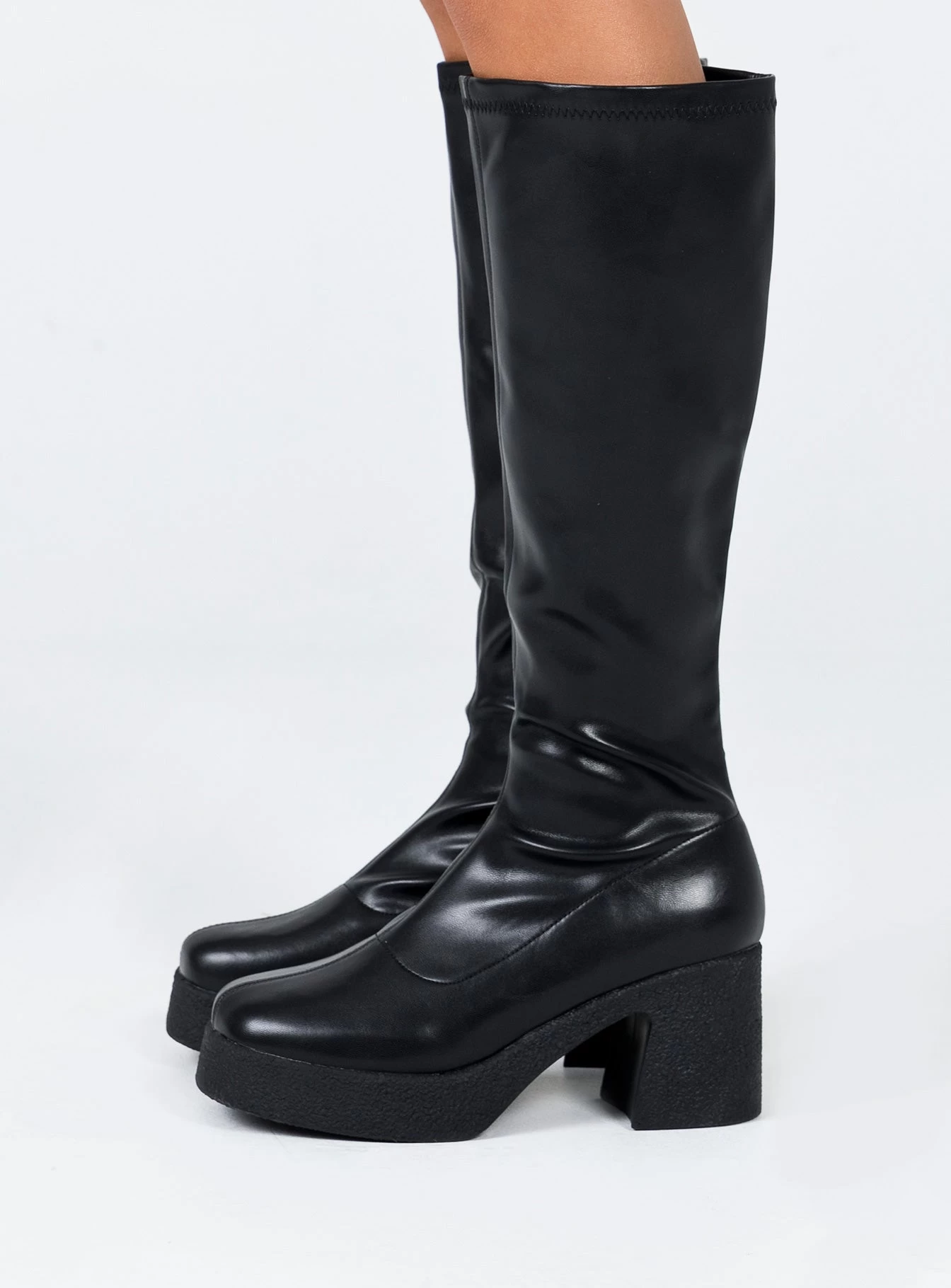 Princess Polly Westcott Knee High Boots Black 3 Princess Polly Westcott Knee High Boots Black - Image 3