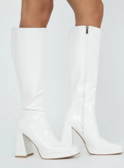 Princess Polly Montgomery Boot White Croc -Fashion shoes 2 3728a5d8 102b 406c 9877 dbf14cf35ad2