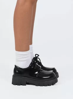 Princess Polly Josephine Lace Up Loafers Black -Fashion shoes 2 5475c1a8 6068 4fa7 b5ff a0fa9660c4e2