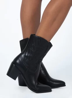 Princess Polly Dominique Cowboy Boots Black 6 Princess Polly Dominique Cowboy Boots Black -Fashion shoes 2 7728d41d bd48 4cf7 acb5 661b6aecd14e
