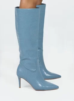 Princess Polly Kathleen Knee High Boot Blue -Fashion shoes 2 7c2584d6 88f7 4ceb 92c7 87cb89076055
