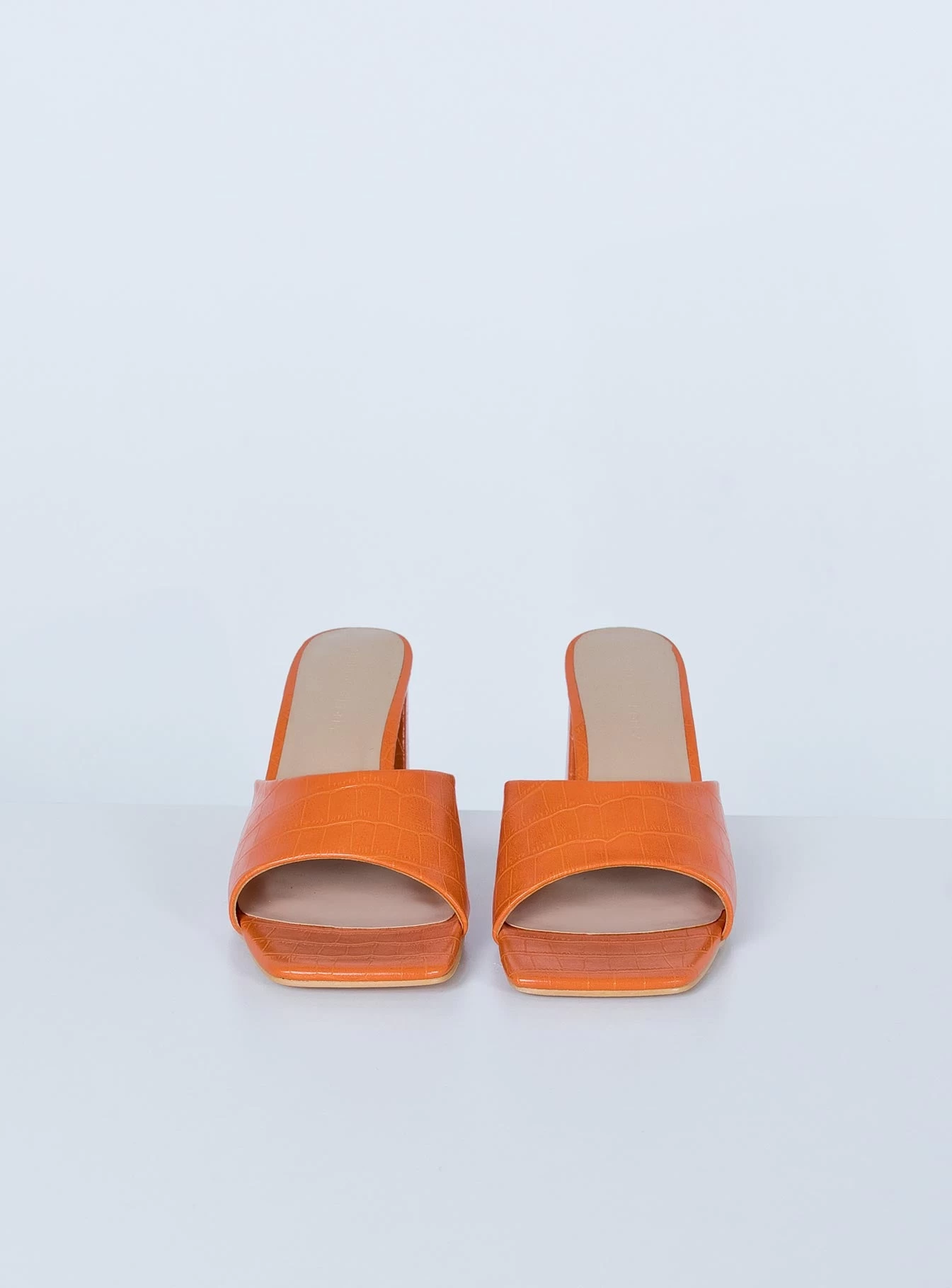 Princess Polly Sunset Boulevard Heels Orange Croc 2 Princess Polly Sunset Boulevard Heels Orange Croc - Image 2