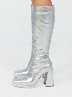 Princess Polly Montgomery Boot Silver -Fashion shoes 2 de04eb6f de91 485e b6aa 3f6f86c16814
