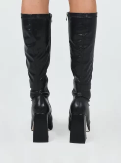 Princess Polly Zayas Knee High Boots Black -Fashion shoes 3 55bd0002 c32e 4e3c bbb7 68dfc9329854