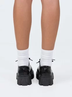 Princess Polly Josephine Lace Up Loafers Black -Fashion shoes 3 589cfae4 ae86 4780 a419 8e582d74d6a8