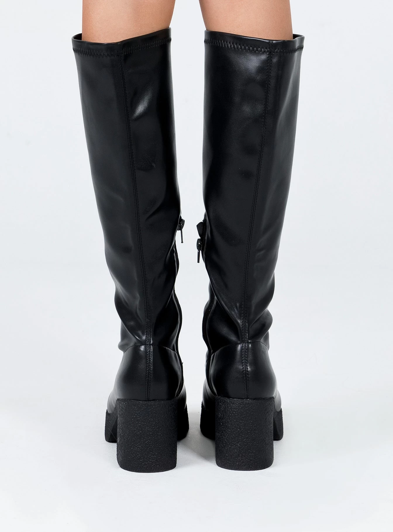 Princess Polly Westcott Knee High Boots Black 4 Princess Polly Westcott Knee High Boots Black - Image 4