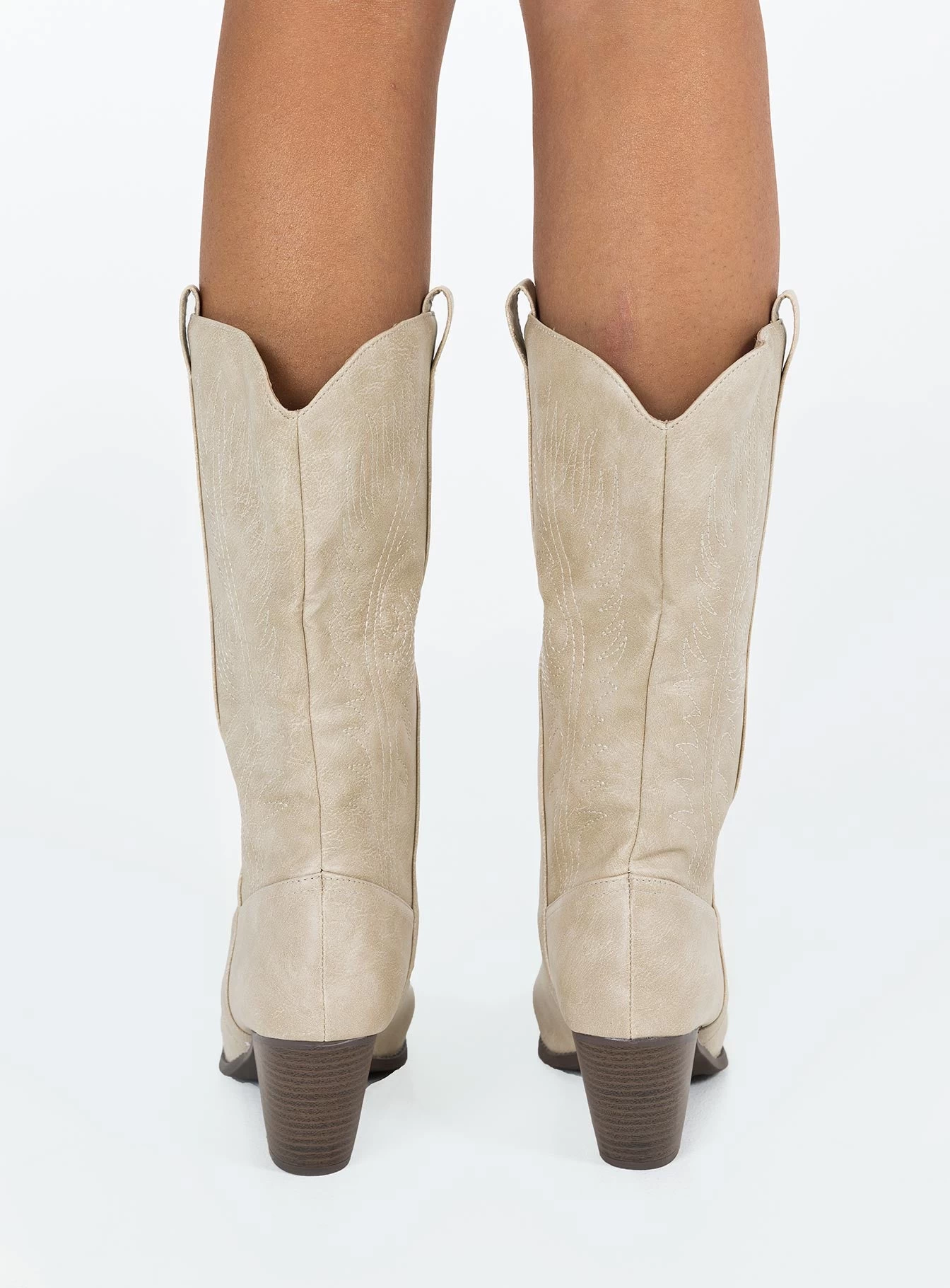 Princess Polly Zane Western Boot Stone 4 Princess Polly Zane Western Boot Stone - Image 4