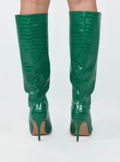 Princess Polly Yorke Knee High Boots Green -Fashion shoes 3 da737428 8ec4 40b8 bf30 fec0a79fed9a