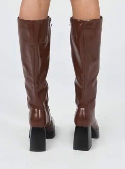 Princess Polly Sade Knee High Boots Brown -Fashion shoes 3 e804acbb ddd5 47f1 954e 74e573203b72