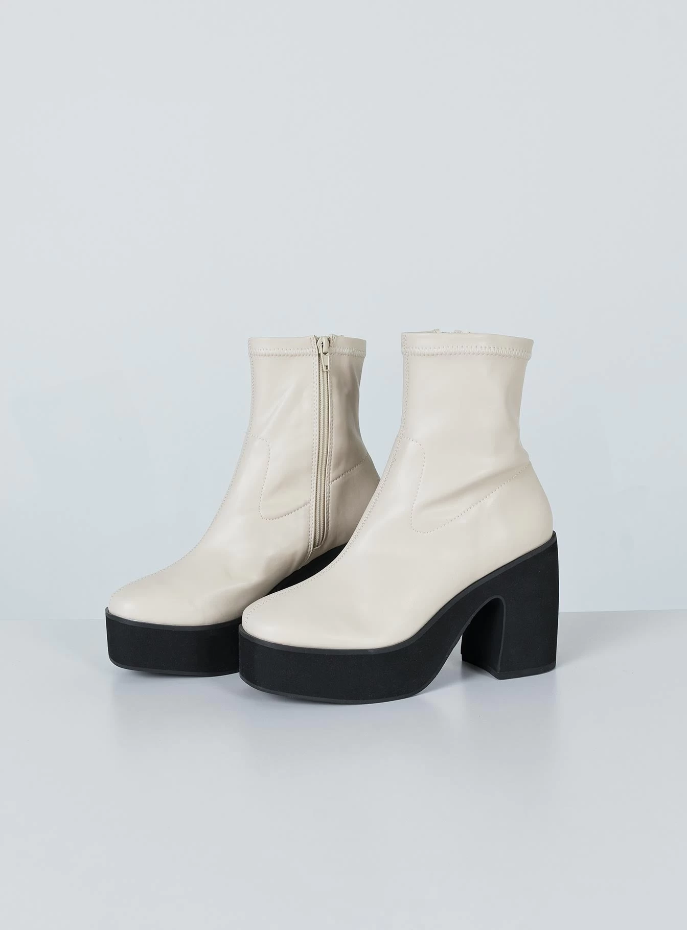 Princess Polly Stillwater Platform Boots Cream 7 Princess Polly Stillwater Platform Boots Cream - Image 7